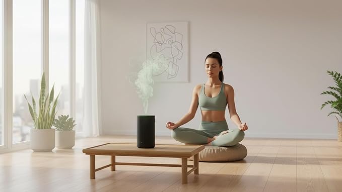 Waterless Essential Oil Diffuser Aromatherapy Scent Diffusers for Home Large Room, Bedroom, Car, Office, Desk, Battery Operated Mini Portable Air Freshener (Black) - Bloomnest