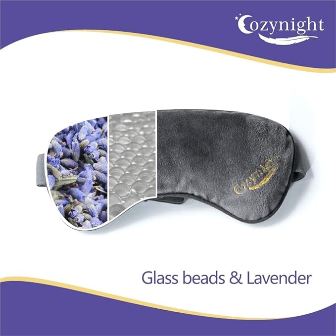 Cozynight Weighted Lavender Eye Mask for Sleeping, Yoga, Dry Eyes, Headache, Migraine Relief - Great Relaxation Gifts for Mom, Dad, Women, Men - Aromatherapy Lavender Eye Pillow Gift - Bloomnest