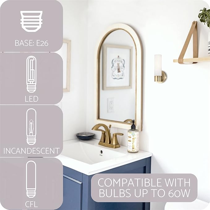 Kira Home Sol 10" Modern Wall Sconce with Frosted Glass Shade, for Bathroom/Vanity, Cool Brass Finish, 2-Pack - Bloomnest