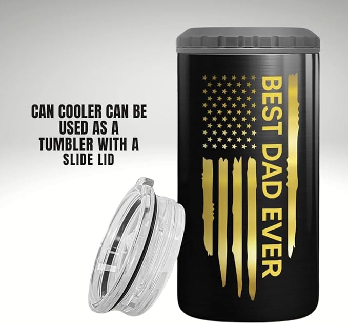 LASFOUR Best Dad Grandpa Ever Fist Bump Tumbler Outline Nation Flag Personalized Father‘s Day Custom Gift For Personalized Can Cooler Dad Tumbler, Birthday Gifts For Father From Kids, Husband Gifts - Bloomnest