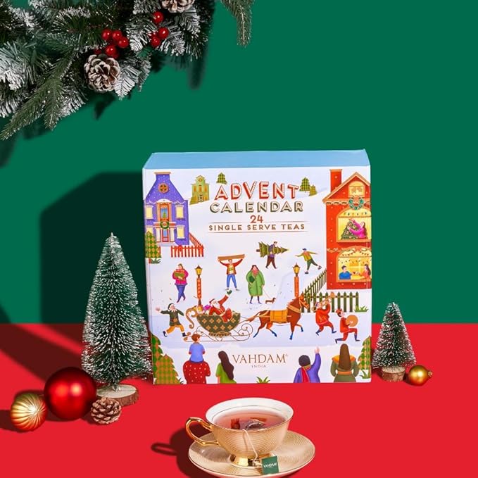VAHDAM, Advent Calendar 2026 Tea Bags (240g/8.47oz) Limited Edition Holiday Gift Box - 24 Flavors, 5 Each | Christmas Advent Calendar 2026 for Adults | Advent Calendar 2026 Adult Women and Men - Bloomnest