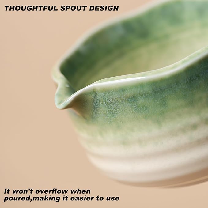 Matcha Set 7-Piece Tea Set with Brush, Bowl, Whisk, Strainer, Chasen, for Matcha Tea Ceremony （Gradient Green） - Bloomnest
