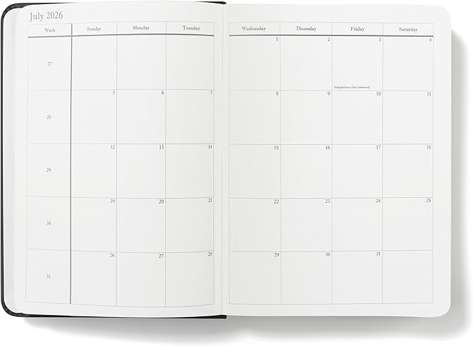 Wykeham's Executive 2026 Daily Journal Planner – US Public Holidays & Format – Customization Available (Personalized Black, 6"×4.5") - Bloomnest