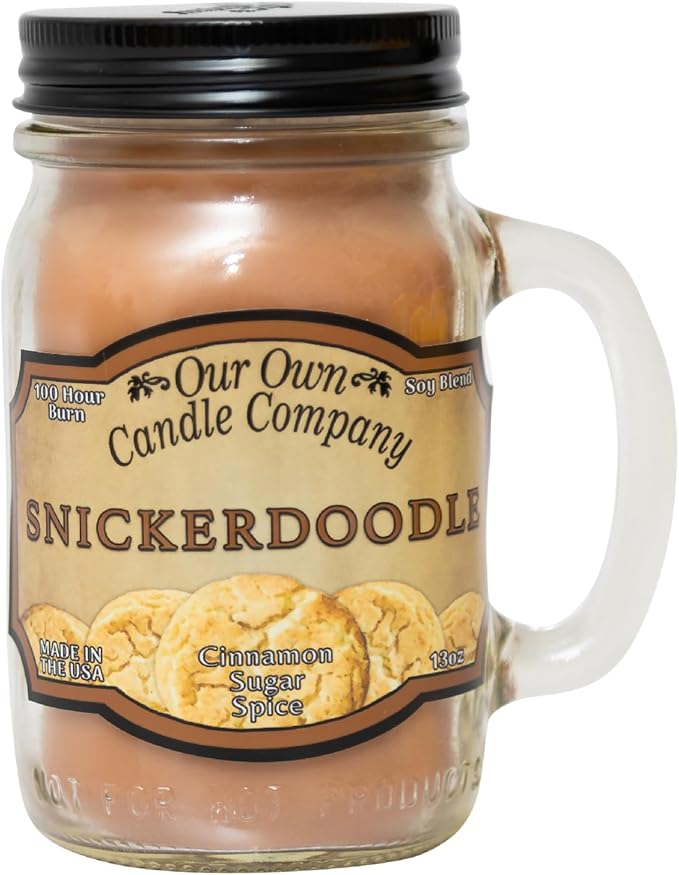Our Own Candle Company, Snickerdoodle Scented Mason Jar Candle, 100 Hour Burn Time, 13 Ounces - Bloomnest