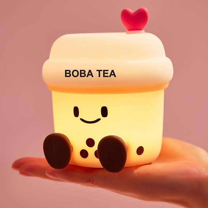 Boba Tea Night Light, Boba Gifts, Cute Silicone Bubble Tea Night Light, Kids' Bedroom Decor, Gift for Children, Teens, Adults, Perfect for Christmas & Birthdays (Boba Tea) - Bloomnest