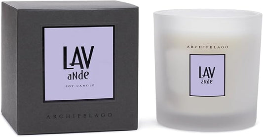 Archipelago Botanicals Hand-Poured Soy Wax Blend Scented Candle with Fragrance Oils, Lead-Free Cotton Wicks, Glass Candle Jar with Gift Box, Burns Approx. 60 Hours, Lavende, 10 Oz. - Bloomnest