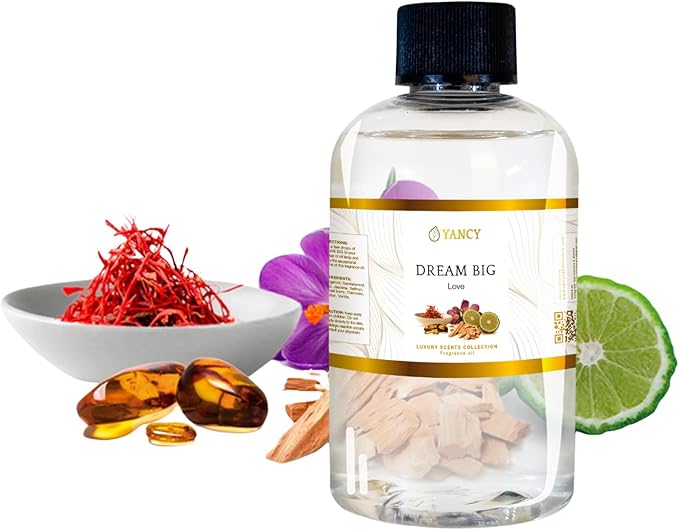 YANCY Dream Big Luxury Collection Fragrance Oil (4 oz), Sweet Fruity Scent, Inspiring Aroma for Diffusers, Oil Burners & Aroma Lamps, Boosts Motivation and Enhances Workspace Energy YancySpa