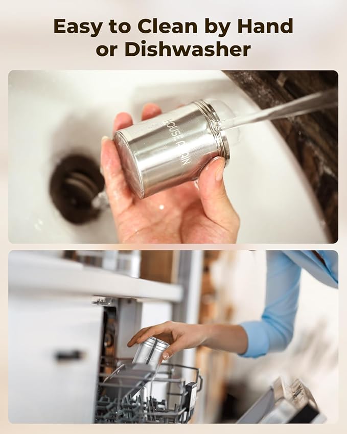 House Again Large Tea Infuser, Extra Fine Mesh Tea Strainers for Loose Tea, 18/8 Stainless Steel Tea Strainer with Extended Chain Hook, Tea Steeper for Brew Tea, Spices & Seasonings, for Multi Cups