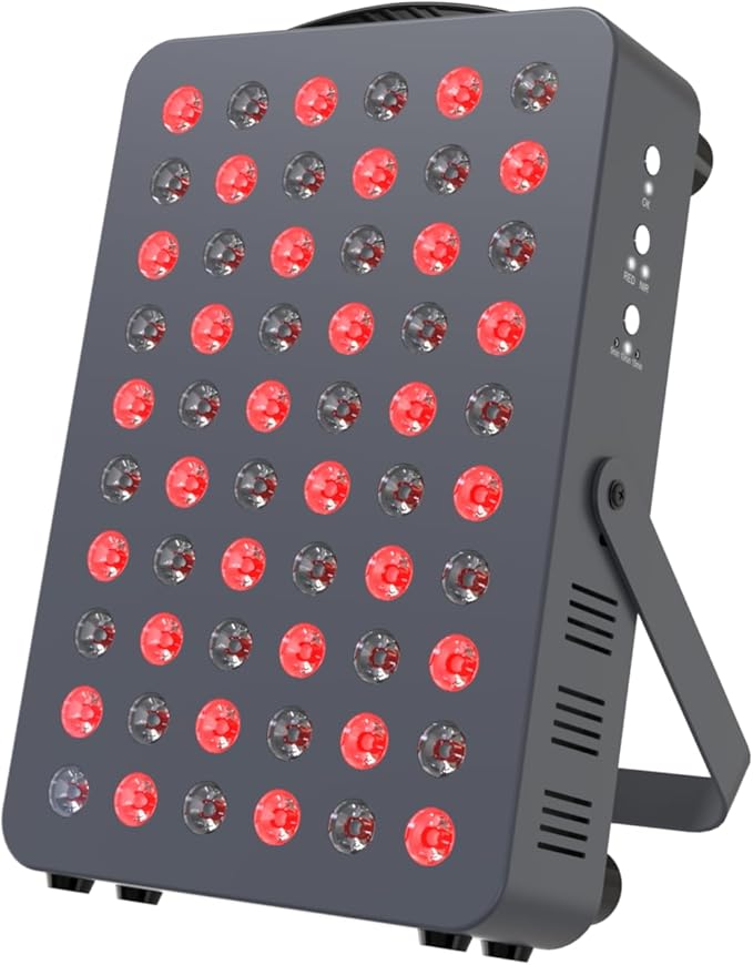 Hooga Red Light Therapyfor Face & Body, 60 LEDs, 660nm Red 850nm Near Infrared with Timer for Pain Relief, Skin Health, Anti-Aging, Sleep, Energy & Recovery, Includes Hanging Kit & Handle - HG300 - Bloomnest
