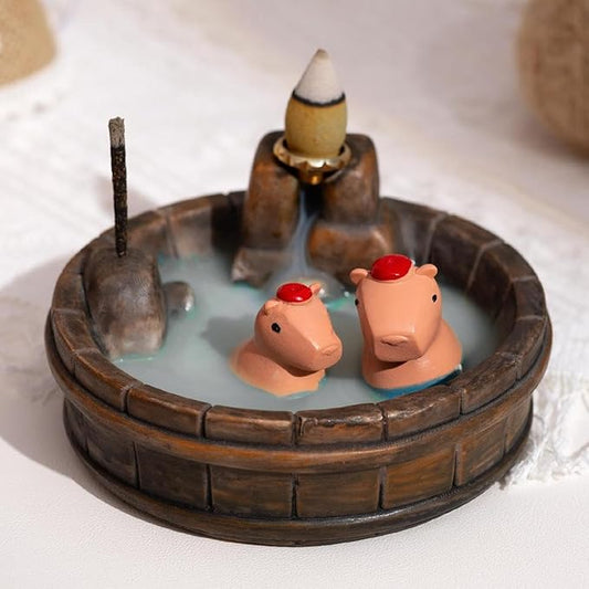 Capybara Backflow Incense Holder - Cute Unique Design Backflow Burner with Waterfall Effect for Relaxation and Aromatherapy, Ideal for Living Room, Yoga Studio, and Creative Spaces - Bloomnest