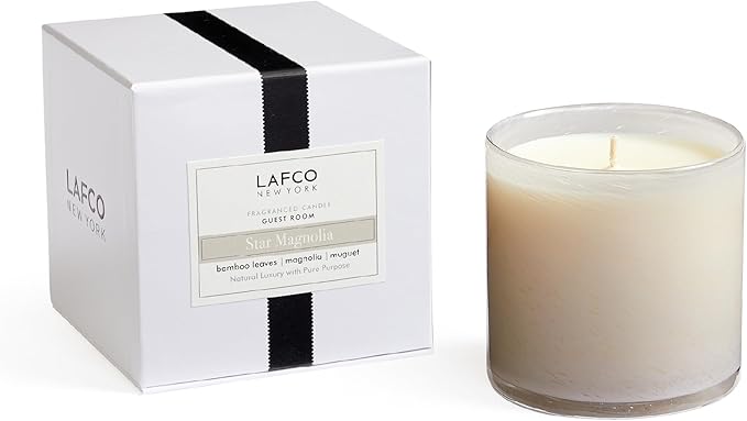 LAFCO New York Signature Candle, Star Magnolia - 15.5 oz - 90-Hour Burn Time - Reusable, Hand Blown Glass Vessel - Made in The USA - Bloomnest