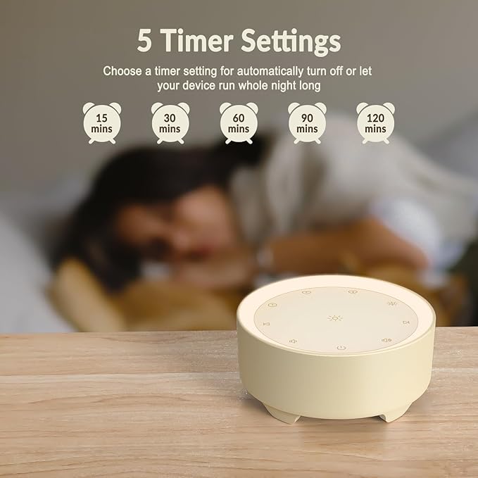 Kipcush Sound Machine & Night Light for Adults, Baby, Kids. White Noise Machine with 20 Soothing Sleep Sounds. Small Size & Portable Design for Bedroom (Putty, Small) - Bloomnest