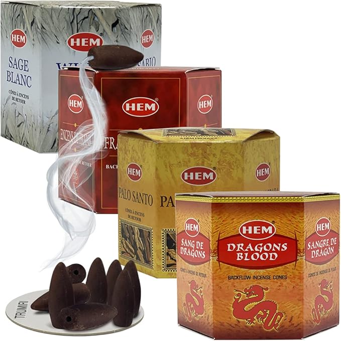 Variety Pack Backflow Incense Cones for Smoke Fountain Haze Falls Waterfall Aromatic and Mat Bundle #4 TRUMIRI