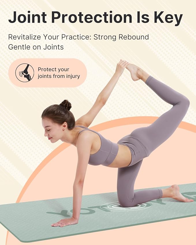 YOTTOY Yoga Mat, 72"x 32"x1/3" Extra Wide Non-Slip Exercise Fitness Yoga Mats,Eco-Friendly TPE Exercise Mats for Women Men Home Workout with Strap Bag - Bloomnest