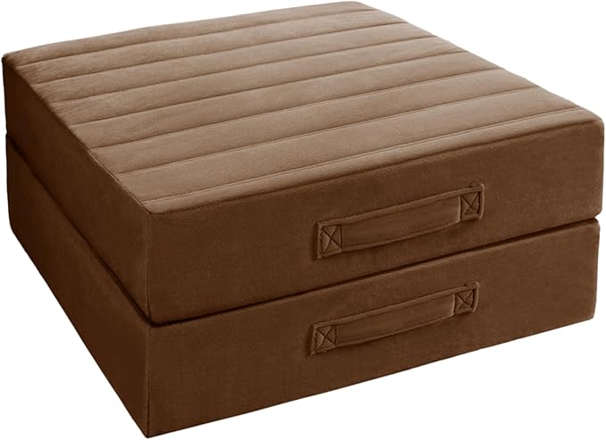 Codi Thick Replacement Couch Cushions 2 Sets, Upholstery Foam with Washable Covers for Sofa Cushion Chair Meditation - 24 × 24 × 5 Inch, High Density Foam, Coffee