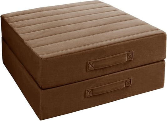 Codi Thick Replacement Couch Cushions 2 Sets, Upholstery Foam with Washable Covers for Sofa Cushion Chair Meditation - 24 × 24 × 5 Inch, High Density Foam, Coffee