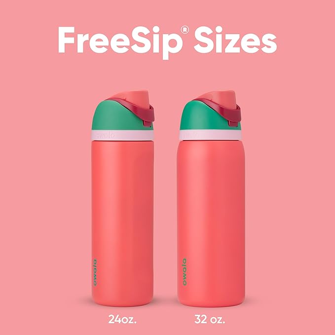 Owala FreeSip Insulated Stainless Steel Water Bottle with Straw for Sports, Travel, and School BPA-Free Sports Water Bottle, 32 oz, Strawberry Fields | Insulated, with Straw, for Sports, Travel, and School, BPA-Free Owala