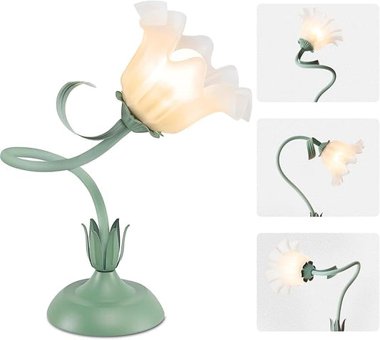 Cute Flower Desk Lamp, 3 Color Temperature Table Lamp with LED Bulb, Vintage Bedside Lamps, Reading Lamps with Soft Light for Bedroom, Living Room - Bloomnest