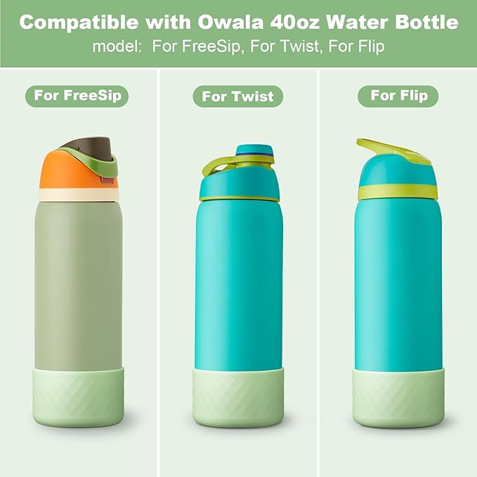 Silicone Boot for Owala Water Bottle 24 oz 32 oz 40 oz, Anti-Slip Protective Sleeve for FreeSip/Twist/Flip Stainless Steel Water Bottles Accessories BEONSKY