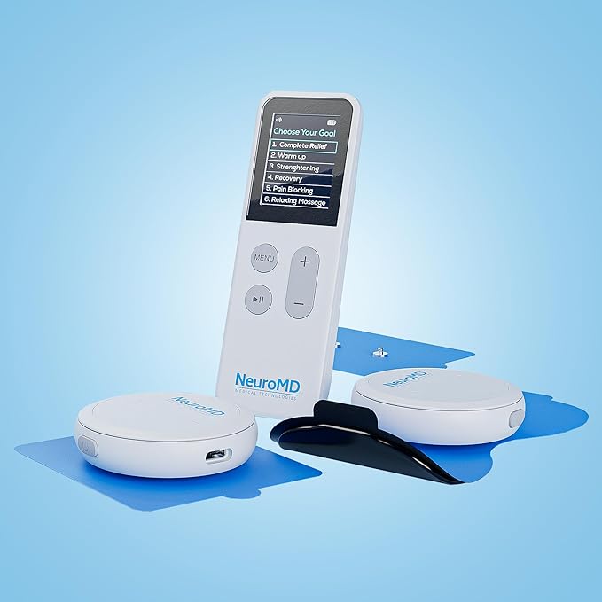 NeuroMD 2-Pack Combo Replacement TENS Unit Electrode Pads for Wireless Muscle Stimulator & Pain Relief - Reusable 30 Times | Snap-On Connector | Compatible with Whole Body Corrective Therapy Device - Bloomnest