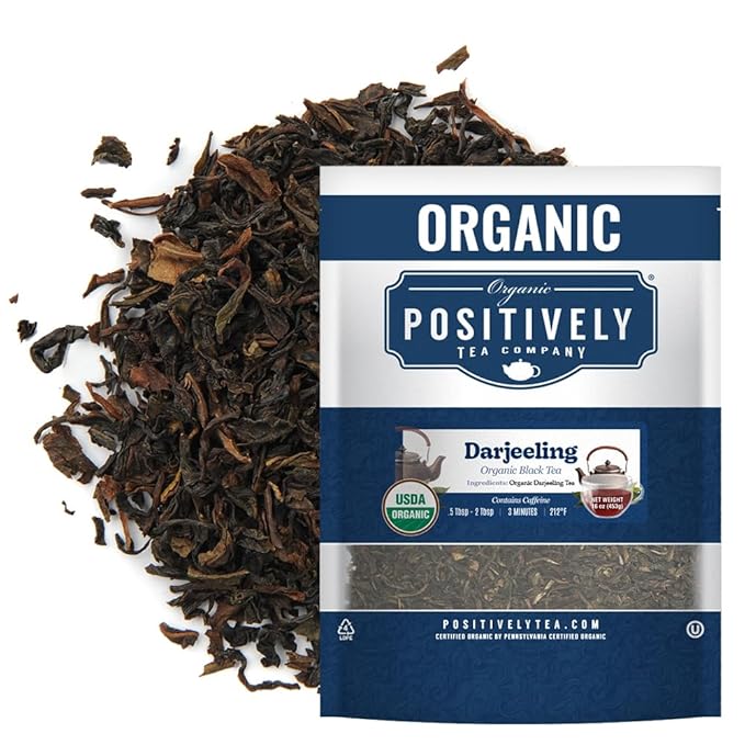 Organic Positively Tea Company, Darjeeling Black Tea, Loose Leaf, 16 Ounce - Bloomnest