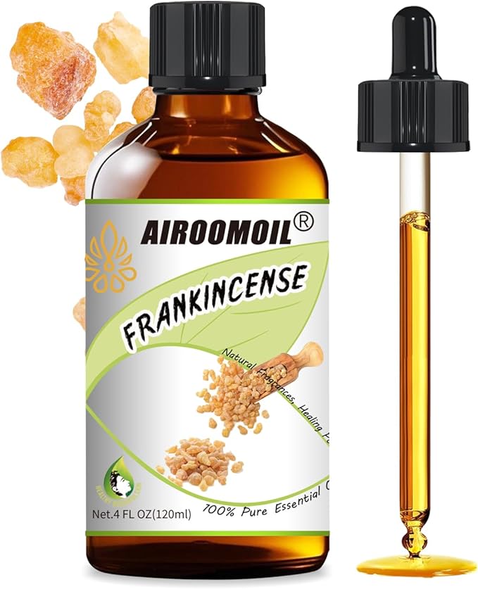 Frankincense Essential Oil 4 Fl Oz (120ml), 100% Pure Essential Oil for Diffusers, Large Value Size for Everyday Home Aromatherapy, DIY Candles, Soap Making, Massage Dilution Airoomoil