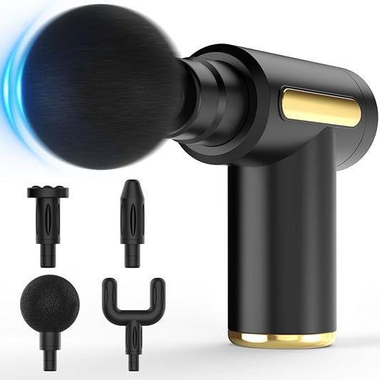 Massage Gun, Small Travel Tool, Massage Gun Deep Tissue,Percussion Handheld Portable Muscle Massager Tool for Full Body Pain Relief, Ideal Gifts for Men, Women(Black) - Bloomnest