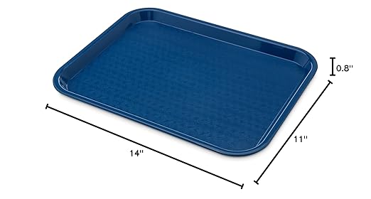 Carlisle FoodService Products CT101414 Café Standard Cafeteria / Fast Food Tray, 10" x 14", Blue (Pack of 24) - Bloomnest