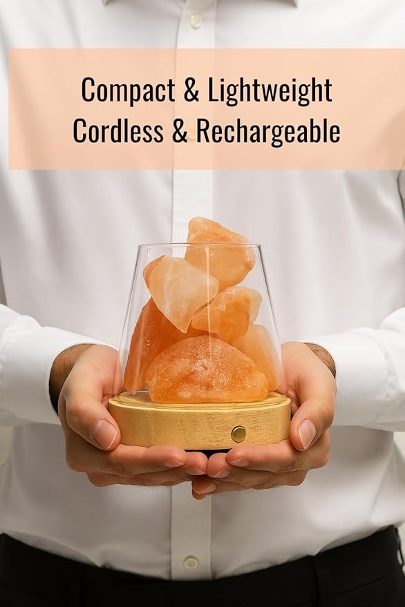 Mystic Romance Himalayan Salt Lamp Rechargeable with Remote Control | Color Changing USB Crystal Lamp for Bedroom, Meditation & Relaxation