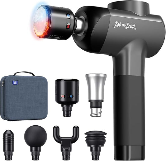 BOB AND BRAD X6 Pro Max Massage Gun with Heat-Cold and Metal Head Therapy, Percussion Deep Tissue Massager Gun for Athletes, Electric Muscle Massage Gun with 6 Replacements - Bloomnest
