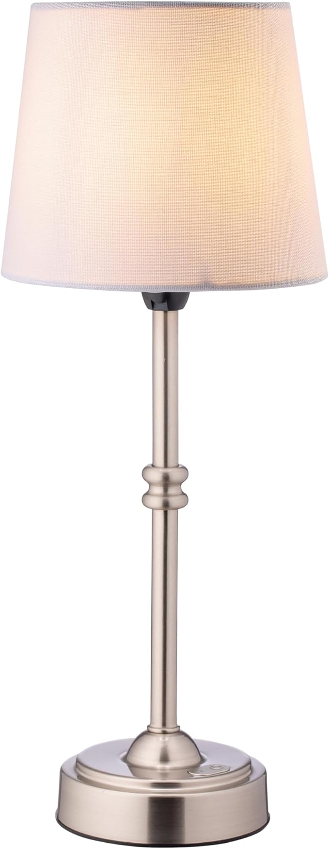 O’Bright Seraph - Cordless LED Table Lamp with Dimmer, Built-in Rechargeable Battery, 3-Level Brightness, Patio Table Lamp, Bedside Night Lamp, Ambient Light for Restaurant, Brushed Nickel - Bloomnest