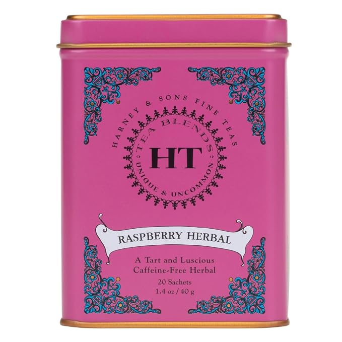 Harney & Sons Raspberry Tea, Great Present Idea, Herbal Tea, 20 sachet tin, HT Tea Blend - Bloomnest