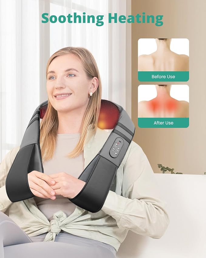 Medcursor Neck Massager with Heat for Pain Relief Deep Tissue, Rechargeable, Shiatsu Neck and Shoulder Massager, Ideal Choice for Men, Women, Mom & Dad - Bloomnest