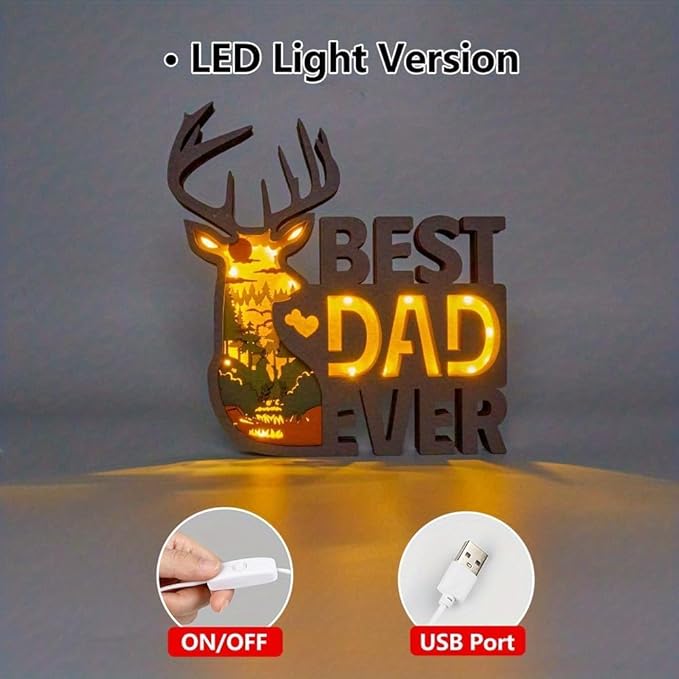 3D Wooden Animal Carving LED Night Light, Wood Carving Light, Modern Home Decoration, Decorative Tables, Cabinets, Living Rooms, Bedrooms, Offices, Farmhouses, Bookshelves, Perfect Holiday Gifts - Bloomnest