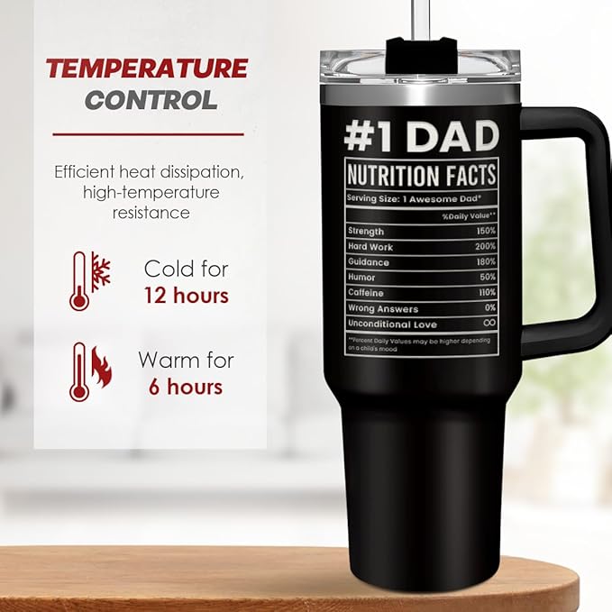 SANDJEST Dad Gift from Daughter, Awesome Like My Daughter 40oz Stainless Steel Insulated Coffee Tumbler With Lid & Straw, Travel Mug Cup Gift for Dad, Christmas Birthday Father's Day - Bloomnest