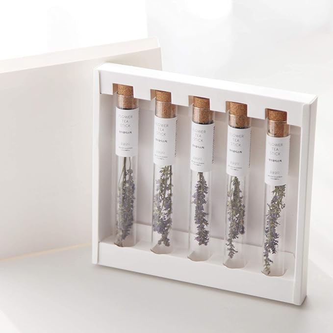 KKOKDAM Fancy Tea Gift Set – Korean Mint Blooming Flowers from South Korea - 5 Premium Flower Tea Sticks, Perfect as Unique Gifts or Gifts for Women - Bloomnest
