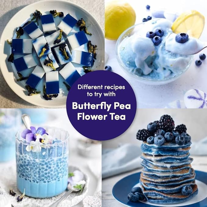 VAHDAM, Butterfly Pea Flower Tea Bags (40 Pyramid Teabags) Vegan, Non-GMO | Delicate & Earthy | Direct From Source - Plant Based Biodegradable Tea Bags | Brew Iced Tea, Cooking, Mocktails & Cocktails - Bloomnest