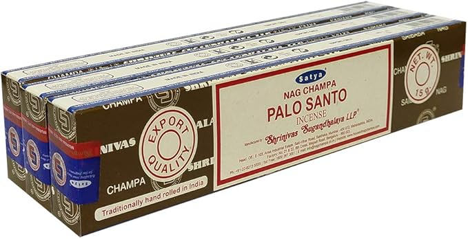 Satya Nag Champa Palo Santo Incense Sticks 15gmx3 Pack (45 GMS) Satya