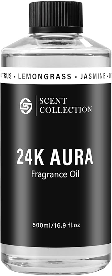 Luxury Hotel Scent 24K Aura Diffuser Oil Waterless Essential Aromatherapy for Cold Air & Car Diffusers – Long Lasting Refill for Large Room & Home - Signature Lemongrass (500ml/16.9Fl oz) - Bloomnest