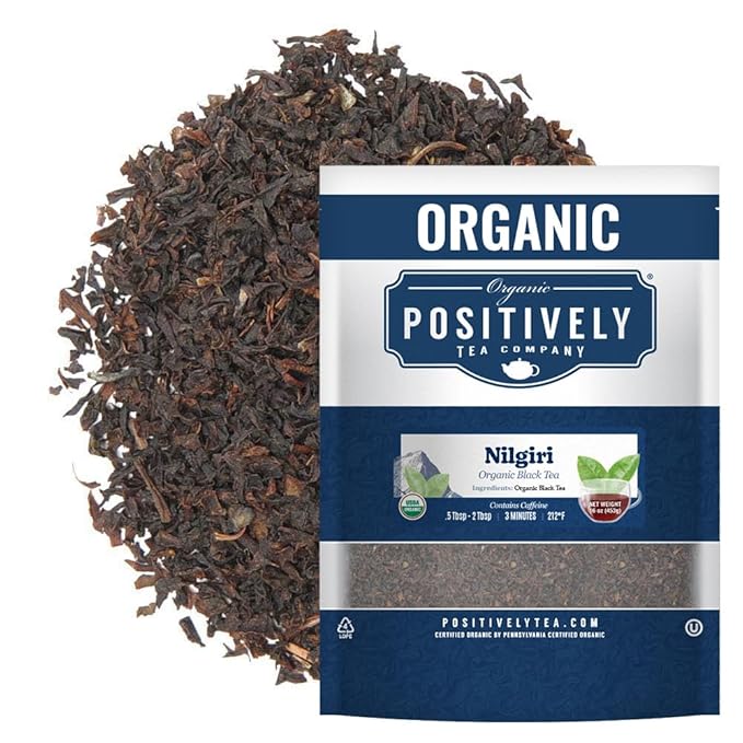 Organic Positively Tea Company, Nilgiri FBOP Black Tea, Loose Leaf, 16 Ounce - Bloomnest