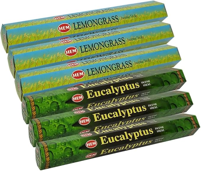 Lemongrass & Eucalyptus Incense Sticks & Holder Bundle Variety Pack from Hem Trumiri Insense Insence