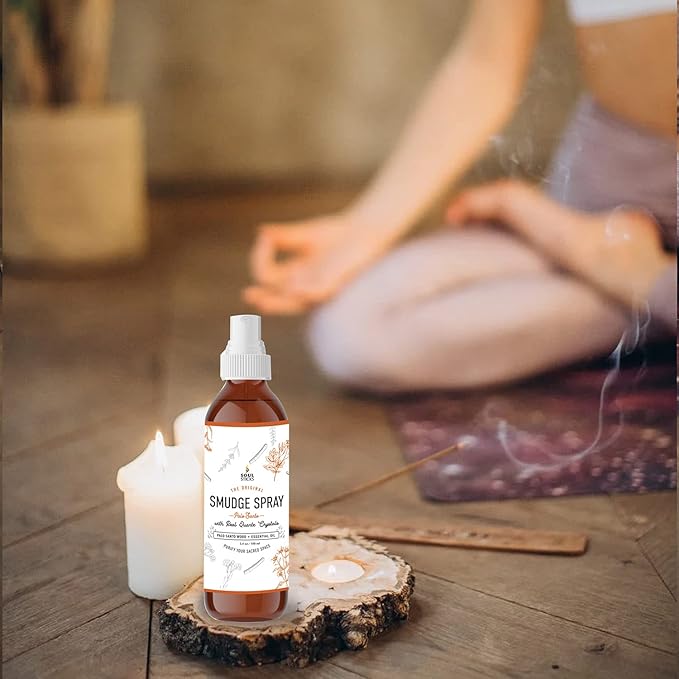 SOUL STICKS Palo Santo Smudge Spray – 3.5oz Smokeless Energy Mist with Quartz Crystals – Non-Toxic Cleansing Spray for Room, Meditation, Travel, Spiritual Rituals & Aura Purification SoulSticks