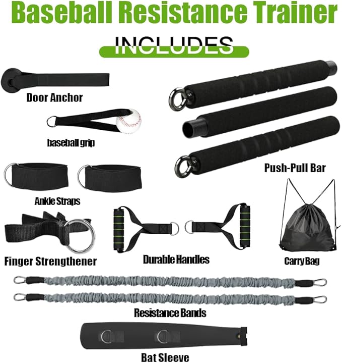 Baseball Resistance Trainer,Training Aid for Baseball Softball Pitchers,Interchangeable Grips to Build Arm Strength,Arm Bands for Baseball Players,Baseball Throwing Trainer,Great to Warm-Up - Bloomnest