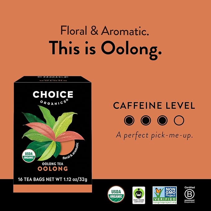 Choice Organic Teas - Favorites Variety Pack Sampler - Includes Earl Grey, Jasmine Green, Oolong, Rooibos, Cocoa Mint Puerh, and Grapefruit Honeybush Organic Teas - 96 Tea Bags (Pack of 6) - Bloomnest