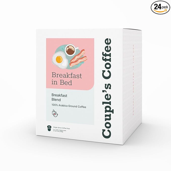 Couple's Coffee Breakfast Blend K-Cups | Gives Back to Military Families | Breakfast in Bed | Gourmet Ground Coffee Breakfast Blend | Compatible with K-Cups & Single Serve Brewers | 24 Count - Bloomnest