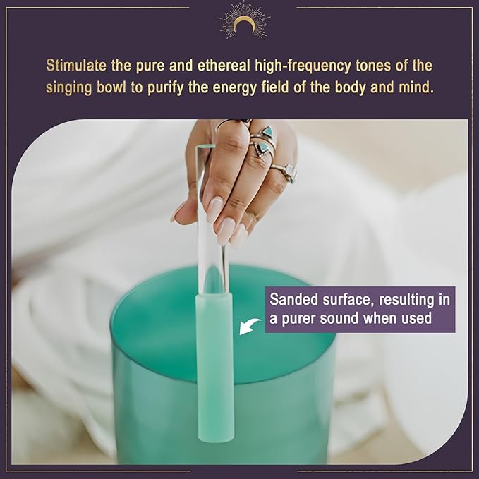 4 Pcs Singing Bowl Mallet Set Includes Solid and Hollow Acrylic Silicone Rubber Striker Mallet for Playing Quartz Crystal Singing Bowls with Bundle Pocket(WhiteGreen) - Bloomnest