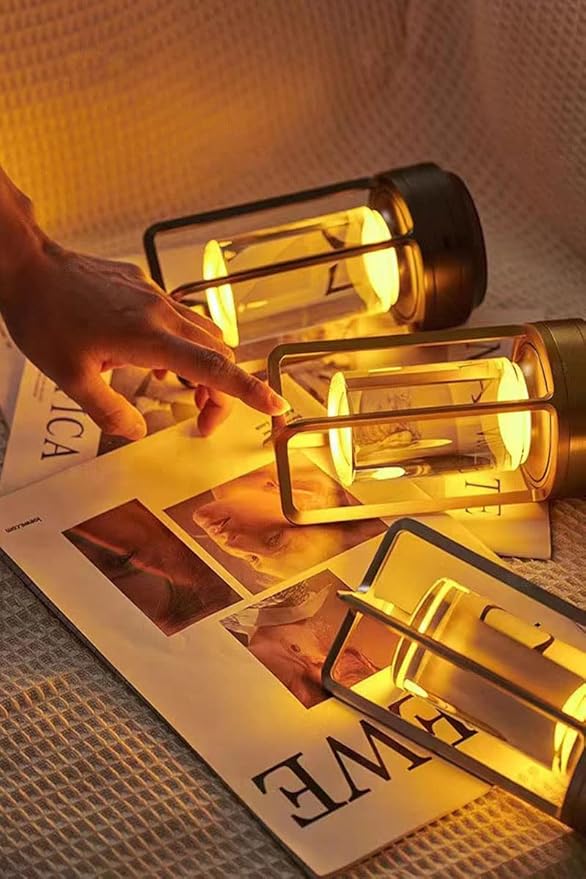 Portable Metal Table Lamp for Indoor/Outdoor ,Rechargeable Cordless LED Lamp, 3-Colour Infinitely Dimming Battery Powered Small Desk Lamp, Restaurant/Bedroom/Bar/Coffee Shop/Camping Light (Gold) - Bloomnest