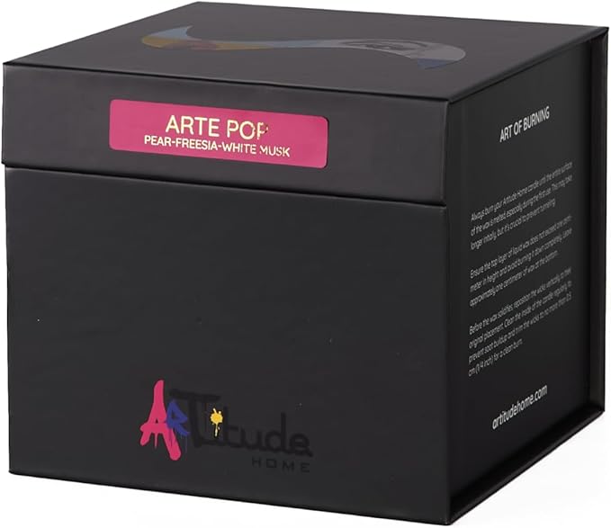 Scented Candle | Eco-Friendly Soy Blend Wax | Luxury Candles | Perfect for Gifting | Perfect for Home Décor | 14oz | 10cm Tall | Approx Burn Time - 80 Hours (Arte Pop, 10cm) - Bloomnest