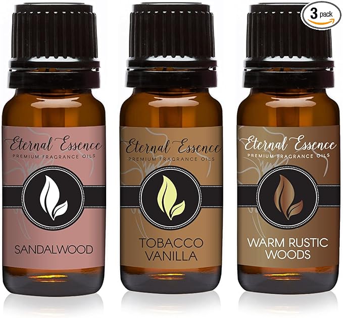 Trio (3) - Tobacco Vanilla, Warm Rustic Woods & Sandalwood - Premium Fragrance Oil Trio - 10ML EternalEssenceOils