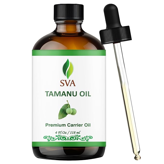 SVA Tamanu Oil - 4 Fl Oz – 100% Natural Cold Pressed Tamanu Oil - for Face, Skin Care, Hair Care, Scalp Massage & Body Massage – Carrier Oil with Dropper - Bloomnest